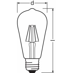 Spuldze Vintage 1906® LED EDISON 35 CL 4 W/2400 K E27
