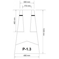 P-1.3 - betona pamats apgaismes balstiem 5-8m