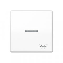 Taustiņs 1-viet, ar indikācijas logu, ar spuldzes simbolu, duroplasts antibakteriāls, Serie AS, balts