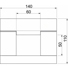 Ugunsdrošs kanāls I90/E30 tiešā montāža 1000x50x60, pelēks BSKD09-K0506