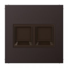 Virsma (ar fiksatoru) modulārai datu rozetei 2-vietīga, UMA-CAT6A, Aluminium lackiert, Serie LS, tumša