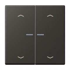 Taustiņs KNX slēdzim ar indikācijas logu un virzienrādītāju 2-viet, Serie LS, ombre naturelle 59