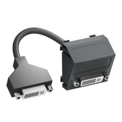 Multimedia Adapteris, DVI ar kabeli, rozete-rozete 45x45mm, PC, pelēkmelna, 7021 MTS-DVI F SWGR1