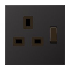 Kontaktligzda pārslēdzama Anglijas standarts, 13 A 250 V ~, skrūvju spailes BS 1363-1, 4 mm2, ar bērnu drošību tumša