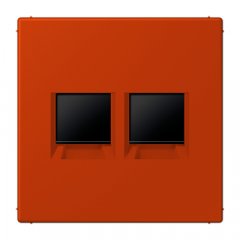 Virsma (ar fiksatoru) modulārai datu rozetei 2-vietīga, UMA-CAT6A, termoplasts lakots, Serie LS, rouge vermillon 59