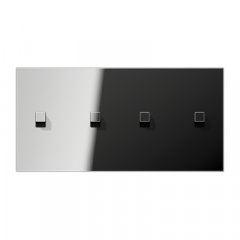 Virsma slēdžiem, kantains, 2-viet, 2 x 2 rotācijas slēdzis, horizontāli montējams, Serie LS 1912, glanzchrom