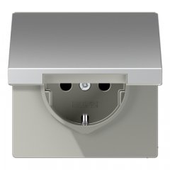 Kontaktligzda SCHUKO, 16 A 250 V ~, ar vāciņu, Serie LS, alumīnijs