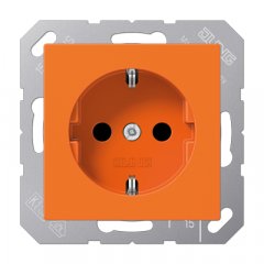 Kontaktligzda SCHUKO, 16 A 250 V ~, ar bērnu drošību, termoplasts, Serie AS/A, orange