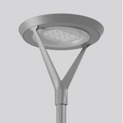 Gaismeklis LARUTA, 45 W, 3400 lm, 730, silver, on/off Pole top luminaires, D 650 H 610, Transparent glass
