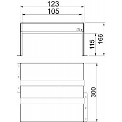 Ugunsdrošības kārba, 3-pusēja 300x123x166, V2A, 1.4113, 2B PMB 110-3 A2