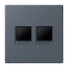 Virsma (ar fiksatoru) modulārai datu rozetei 2-vietīga, UMA-CAT6A, termoplasts lakots, Serie LS, gris fonce 59