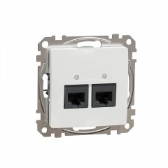 Datu ligzda, Sedna Design & Elements, 2xRJ45 CAT5E UTP, PRO, balts