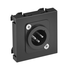 Media adapteris, XLR, 3-pin rozete ar lodejuma savien. 45x45mm, PC, pelēkmelna, 7021 MTG-X3M L SWGR1