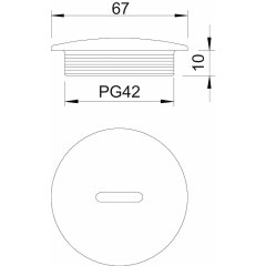 Aizsēgs PG42, PS, gaiši pelēks, 7035