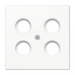 Centrālplate 4-vietīga SAT-TV-kontaktligzda (Hirschmann), termoplasts, Serie LS, balts