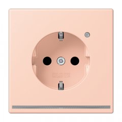 Kontaktligzda SCHUKO, 16 A 250 V ~, ar LED apgaismojumu, ar bērnu drošību, Serie LS, l'ocre rouge clair