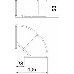 90° Sietveida renes pagriez. 55x100, St, G
