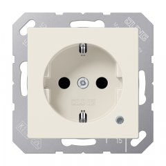 Kontaktligzda SCHUKO, 16 A 250 V ~, ar indikātoru, ar bērnu drošību, termoplasts, Serie AS, ziloņkaula