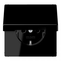 Kontaktligzda SCHUKO, 16 A 250 V ~, ar vāciņu, duroplasts, Serie LS, melns