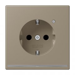 Kontaktligzda SCHUKO, 16 A 250 V ~, ar LED apgaismojumu, ar bērnu drošību, Serie LS, ombre naturelle moyenne
