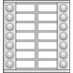 Papildus modulis 20 mm priekš ārējā virsapmetuma namruņa (door-phone) divās rindās 14 zvaniem