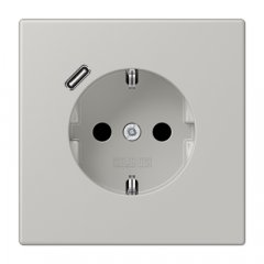 Kontaktligzda SCHUKO 16 A 250 V ~, USB pieslēgvieta 1 x Typ C, ar bērnu drošību, Serie LS, gris clair 31