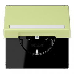 Kontaktligzda SCHUKO, 16 A 250 V ~, marķējams, ar bērnu drošību un vāciņu, termoplasts krāsots, Serie LS, vert ja