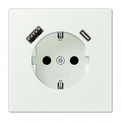 Kontaktligzda SCHUKO 16 A 250 V ~, USB pieslēgvieta 1 x Typ A + 1 x Typ C, ar bērnu drošību, Serie LS, outremer gris