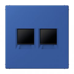 Virsma (ar fiksatoru) modulārai datu rozetei 2-vietīga, UMA-CAT6A, termoplasts lakots, Serie LS, bleu outremer 59