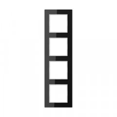 Stikla rāmītis 4-vietīgs, vertikālā un horizontālā montāža, A CREATION, melns
