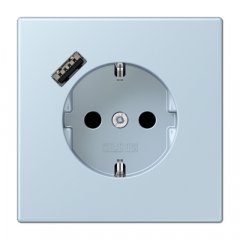 Kontaktligzda SCHUKO 16 A 250 V ~, USB pieslēgvieta 1 x Typ A, ar bērnu drošību, Serie LS, outremerclair
