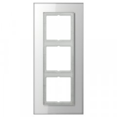 Stikla rāmītis 3-vietīgs, vertikālā un horizontālā montāža, LS PLUS, balts