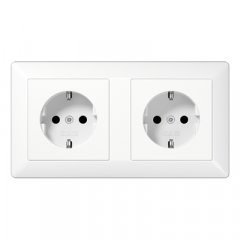 Kontaktligzda ar kabeļu kanālu-SCHUKO®, 16 A 250 V ~, duroplasts, Serie AS, balts