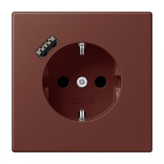 Kontaktligzda SCHUKO 16 A 250 V ~, USB pieslēgvieta 1 x Typ A, ar bērnu drošību, Serie LS, terre sienne brûlée 31