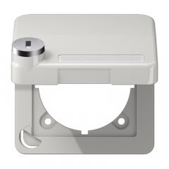 Rozetes vāks ar atsperi, marķējams, termoplasts, Serie CD, gaiši pelēks