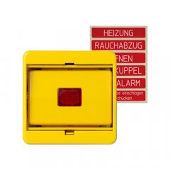 Taustiņš ar drošības stiklu, Serie CD, dzeltens