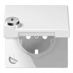 Centrālplate kontaktligzdai, ar vāku, ar drošības slēdzeni, duroplasts, Serie LS, balts