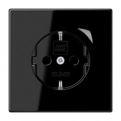 Kontaktligzda SCHUKO, 16 A 250 V ~, skrūvju spailes, ar indikātoru un bērnu drošību, termoplasts, Serie LS, melns