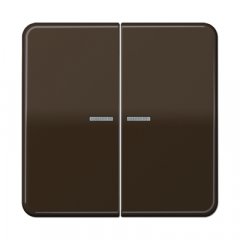 Taustiņs 2-viet ar indikācijas logu, termoplasts, Serie CD, brūns