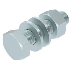 Sešstūra skrūve ar šeibu un uzgriezni M10x40, St, F