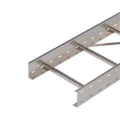 Kabeļu trepe lielam attalumam perforēta mala 110x400x6000, V2A, 1.4301, 2B