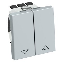 Rullo žalūziju taustiņslēdzis 10 A, 250 V, PC, alumīnija lakots RT-BS AL1