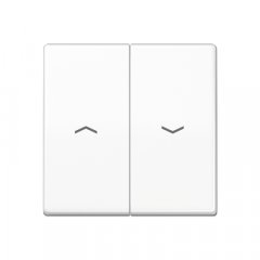 Taustiņs 2-viet žalūziju slēdzim, ar virzienrādītāju, duroplasts antibakteriāls, Serie AS, balts