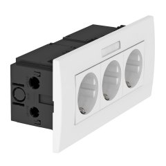 Rozetes komplekts priekš 3-vietīga Modul 45 84x185x59mm, PC, dzidri balts, 9010 SDE-RW D0RW3B
