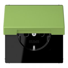 Kontaktligzda SCHUKO, 16 A 250 V ~, ar bērnu drošību un vāciņu, termoplasts krāsots, Serie LS, vert 31