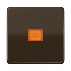 Taustiņs 1-viet, ar indikācijas logu, duroplasts, Serie CD, brūns