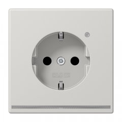 Kontaktligzda SCHUKO, 16 A 250 V ~, ar LED apgaismojumu un bērnu drošību, termoplasts, Serie LS, gaiši pelēks