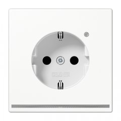 Kontaktligzda SCHUKO, 16 A 250 V ~, ar LED apgaismojumu un bērnu drošību, termoplasts, Serie LS, balts