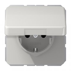 Kontaktligzda SCHUKO, 16 A 250 V ~, ar vāciņu, termoplasts, Serie CD, gaiši pelēks