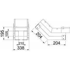 Vertikāls pagrieziens uz augšu priekš BSKH09-K1021 105x210, pelēks BSKH09-VS1021